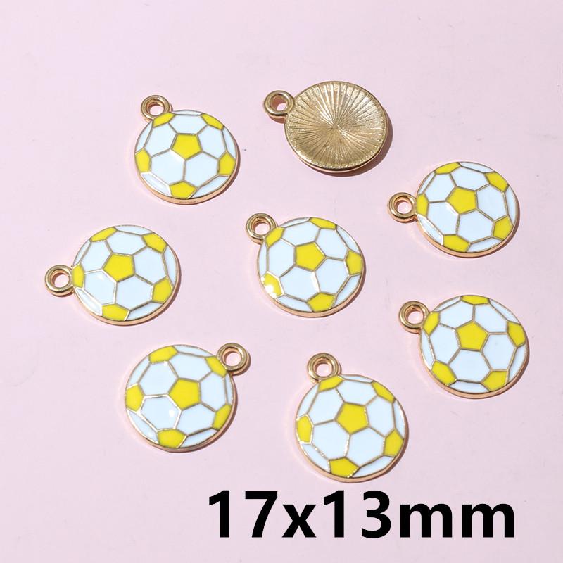 20pcs Enamel Football National Flags of Various Countries Charms Pendant DIY Jewelry Making Accessories for Necklace Earrings