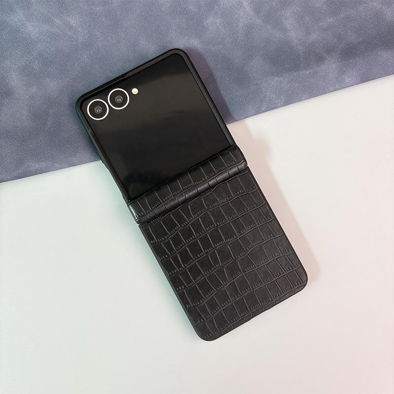 Compatible Leather Case for Samsung Galaxy Z Flip 8: Full Hinge Coverage & Drop Protection for Z Flip 6/7.