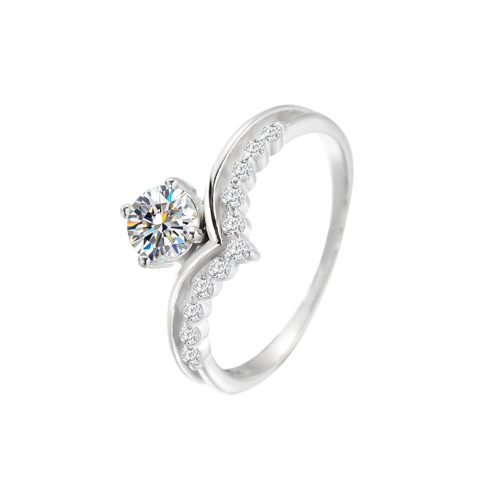 

Кольцо из серебра 925 пробы с муассанитом для женщин, простое, модное, компактное, с тонкой инкрустацией, легкая роскошь, классическая индивидуальность, модный закрытый рот 9