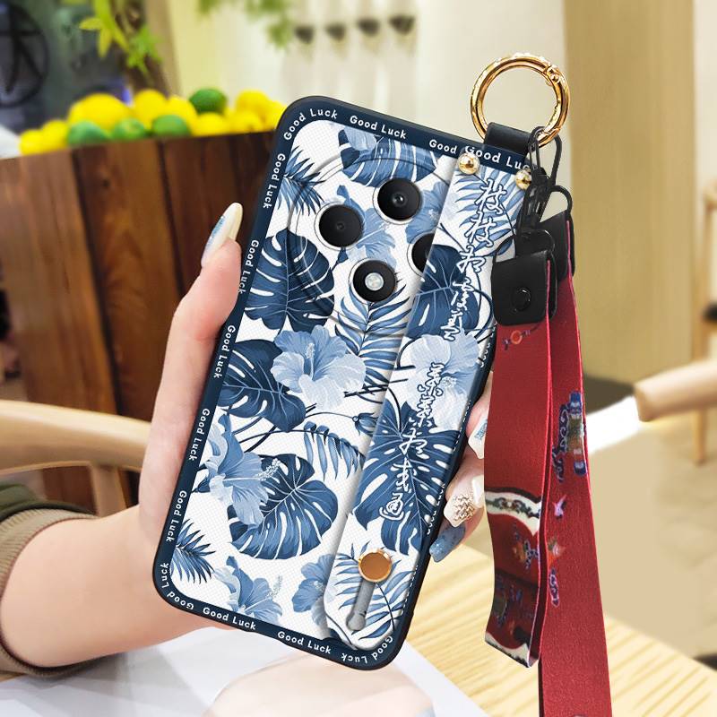 Elderly Lady Kickstand Phone Case For OPPO Reno12F 5G Ring Anti-knock Dirt-resistant Soft Case Wristband Protective