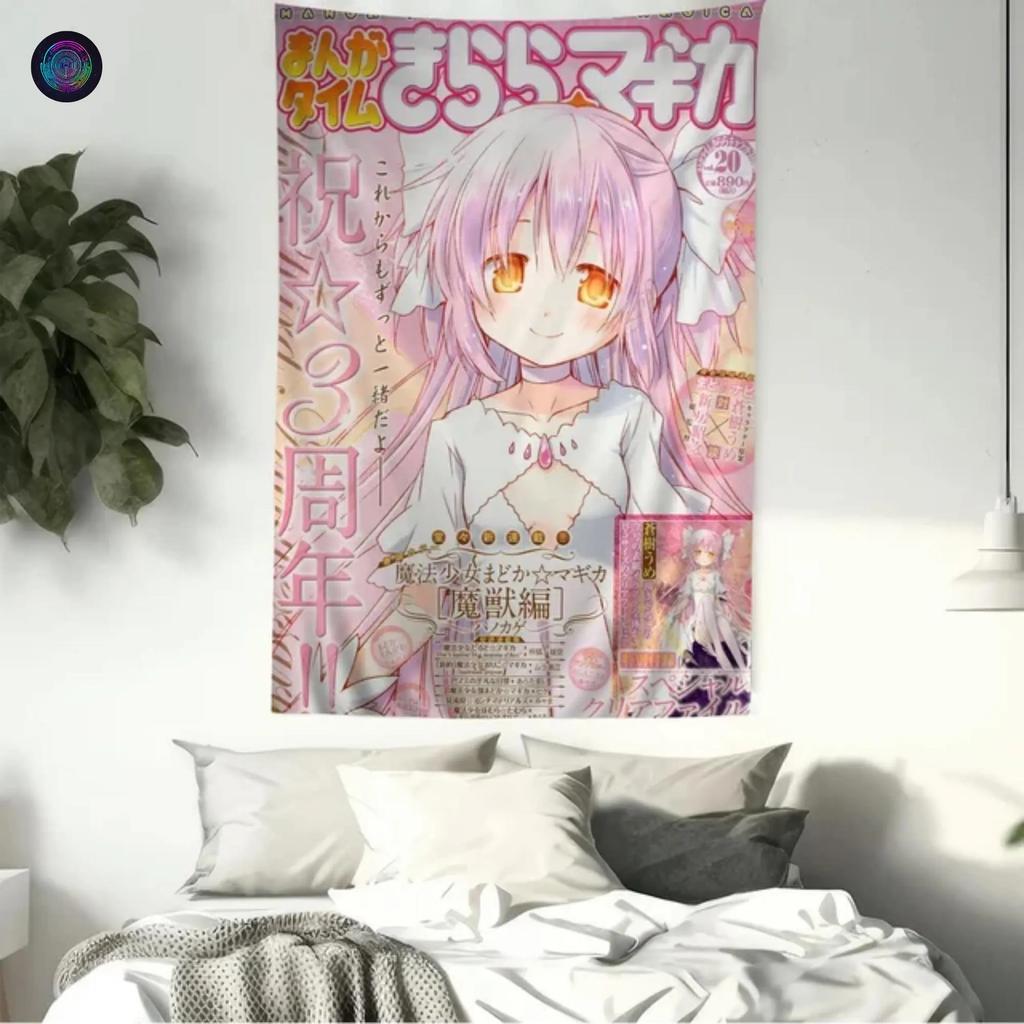 MMadoka KKaname Tapestry  PPuella Magi  MMadoka Magica Anime Wall Hanging  Magical Girl Room Decor