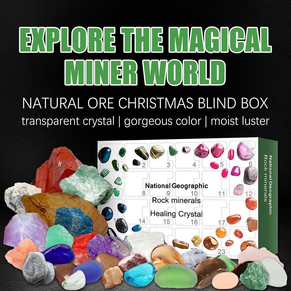Weihnachts-Adventskalender Spielzeug 24 Tage Weihnachten Erz Spielzeug Mineral Geschenkbox Spielzeug Geologisch
