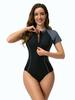 European and American fashion integrated Huludao zipper tight conservative sports racing approval Surf suit swimsuit women