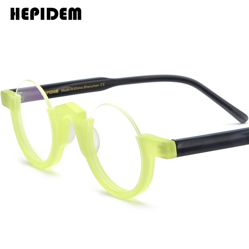 FONEX HEPIDEM Acetate Eyeglasses Frame Men New Round Brand Design Glasses Women Retro Vintage Eyewear Japanese Spectacles 9356