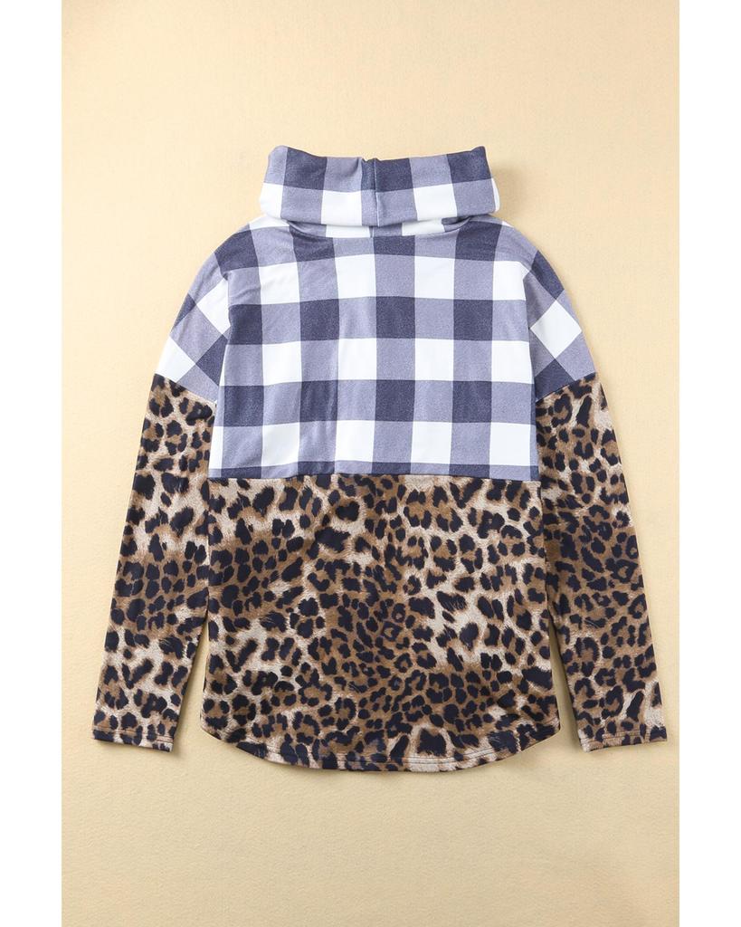 Azura Exchange Patchwork Cowl Neck Sweatshirt