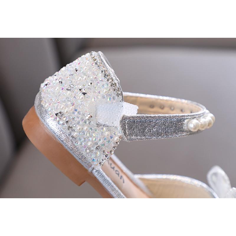 Autumn new style ladylike baby girl girls' princess rhinestone flat shoes, leather shoes, dance performance shoes, sandals