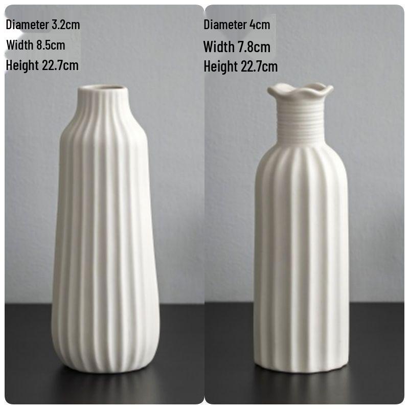 Modern Nordic White Ceramic Vase - Light Luxury Ins Style for Home Decoration and Flower Arrangement