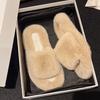 Mao Mao slippers women wear in autumn and winter Internet celebrities popular fashion thick bottom heightening home plush cotton slippers ins tide