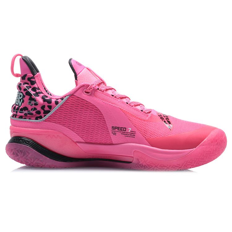 New LiNing Speed 7 Premium Cushioning Rebound Breathable Low Top Basketball Shoes Men's Fruit Pink PE Edition ABAQ065-D