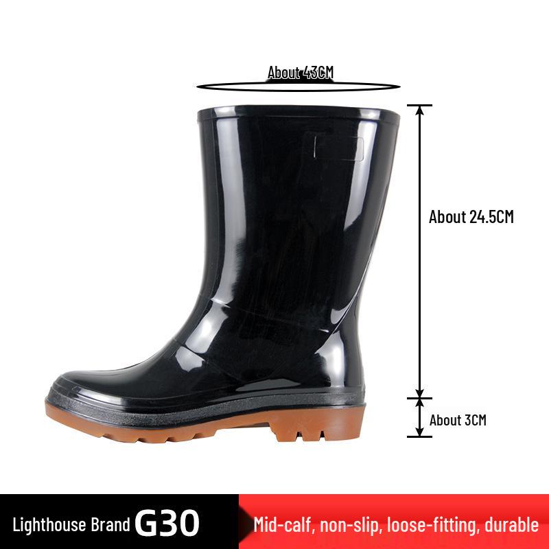 

Мужские высокие водонепроницаемые нескользящие резиновые сапоги Golden Oak Lighthouse для улицы и рыбалки. 40