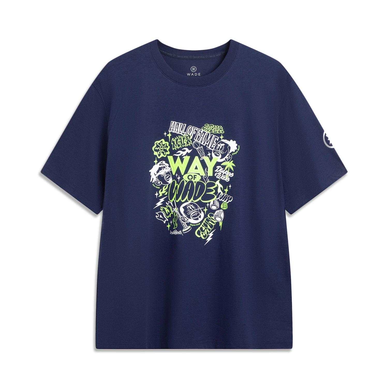 Li Ning x Jay Flow T Shirt Men s Dark Ship Blue AHSVA03-3 M