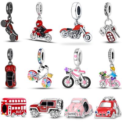 New Copper Off-Road Vehicle Sports Car Electric Bike Car Series Charms Beads Fit Pan Original Bracelets Diy Jewelry Gifts