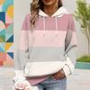 Women s Plus Size Long Sleeve Drawstring Hoodie Geometric Leaf Printed Pullover With Kangaroo Pocket