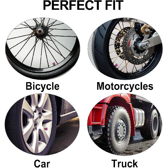 4PCS Crown Bling Tire Valve Stem Caps - Crystal Diamond Car Wheel Tire Caps - Handmade Rhinestone Universal Chrome Vehicle Tire Caps for SUV, Trucks,