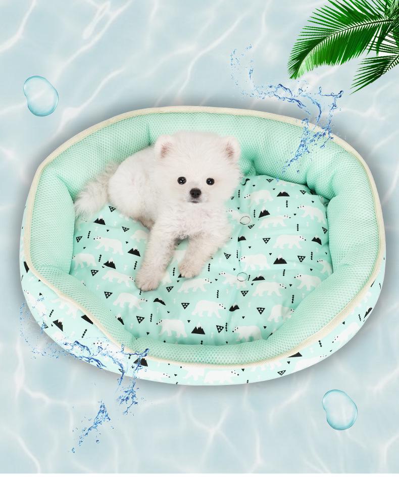 Summer Cooling Pet Bed: Breathable Cotton Nest for Cats and Small Dogs