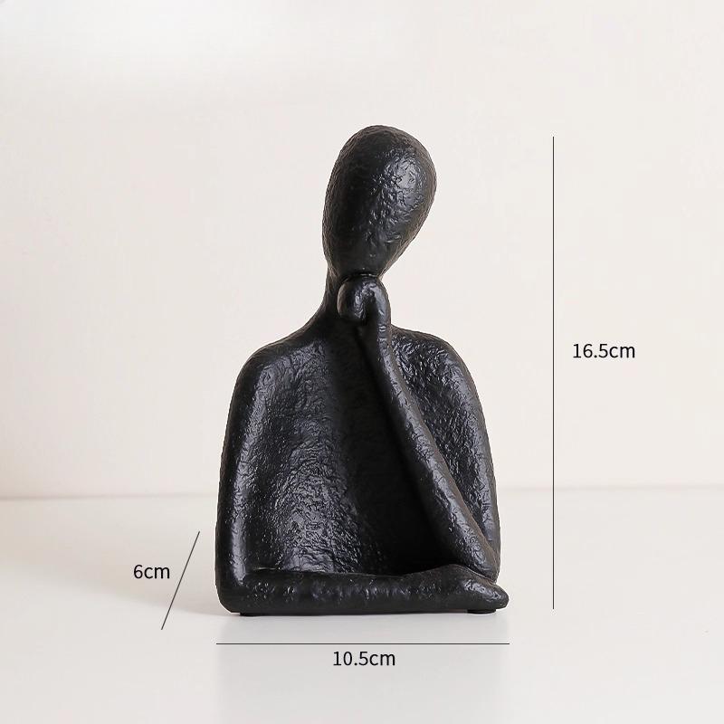 Northern Europe Modern Minimalist Black and White Art Figure Sculptures, Home Living Room, Wine Cabinet, Bedroom Decoration, 1Pc
