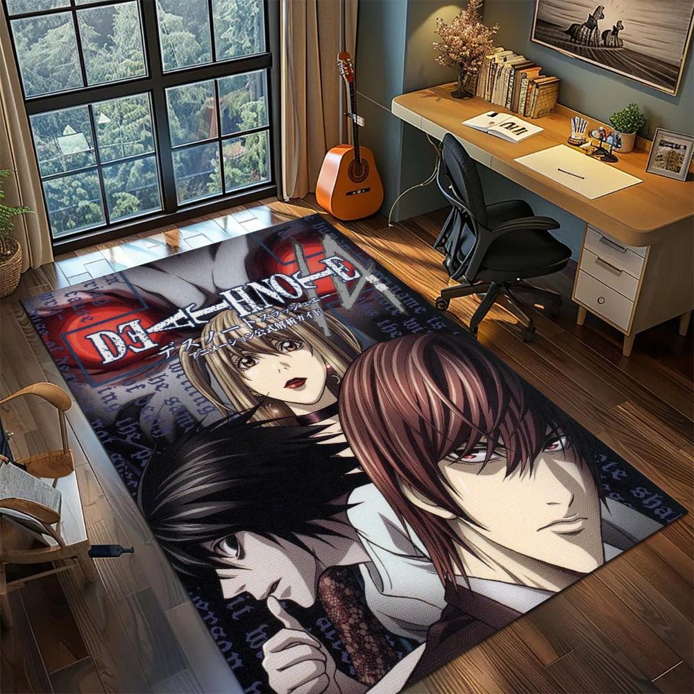 Death Note Gamer Room Large Area Rug Carpet Non Slip Washable Floor Mat Printed Home Decor Bedroom Area Rugs -xia10