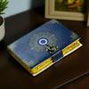 Handmade Evil Eye Leather Journal: Blue & Gold Book of Shadows