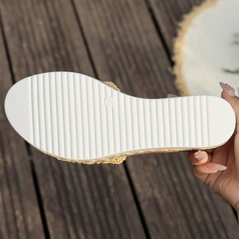 Fashion Summer Beach Pull On Wedge Slippers Women 2025 Mesh Platform Slippers for Women Solid Plus Size Woman Slides