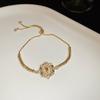 Bracciale Regolabile in Oro Vero Galvanizzato con Zir*****val Diamond, Lusso Leggero, Bracciale alla Moda di Alta Gamma, Gioiello Versatile per il Pendolarismo