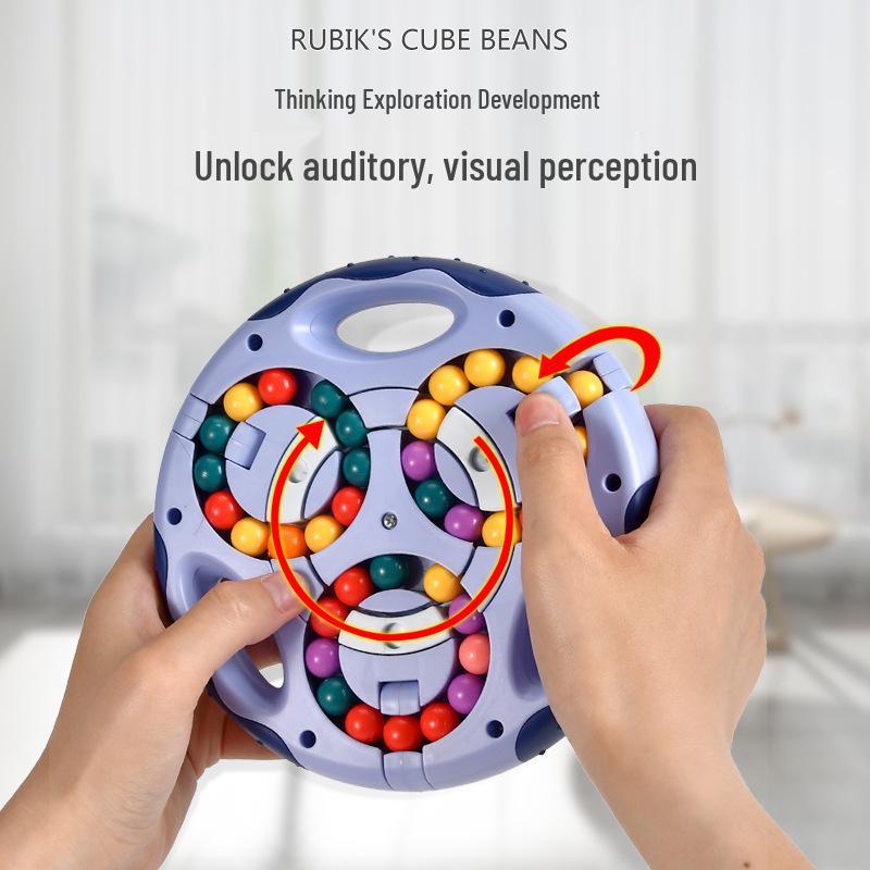 Double-Sided Magic Bean Cube: Early Education Puzzle Toy for Children's Intelligence and Focus Training