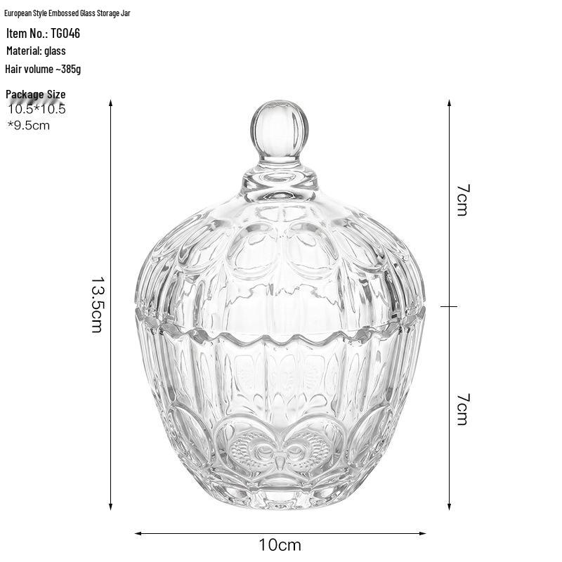 European Crystal Candy & Jewelry Glass Storage Box with Lid