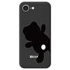 For iPhone 16e Case Black Bear Back Pattern Printing Straight Edge TPU Phone Back Cover