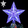 1pc Christmas Tree Topper Star Light Led Xmas Treetop Decor For Holiday Party Wedding Christmas Adornment Tree Decorations Xmas