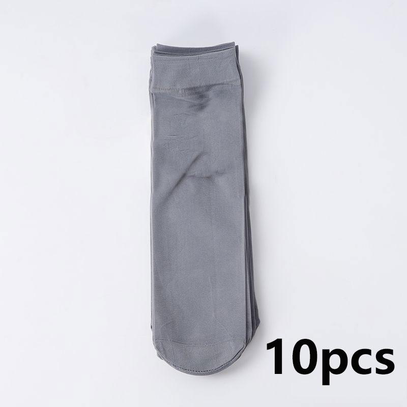 CHRLEISURE 10PCS Men's Steel Hosiery Wear Resistant Thin Breathable Ice Hosiery Short Hosiery Deodorant Anti Hook Silk Socks