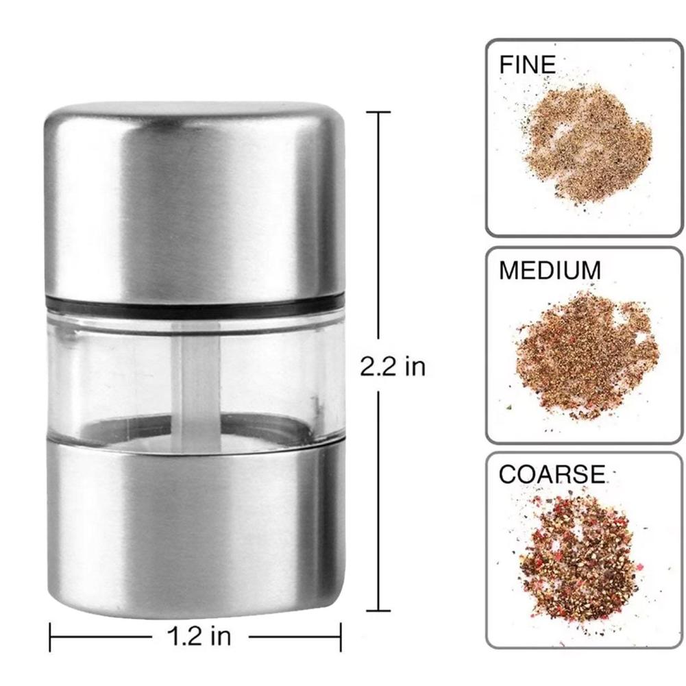 Portable Salt Pepper Grinder Stainless Steel Portable Mini Mill Grinder For Herb Pepper Spice Rose Salt Kitchen Tool