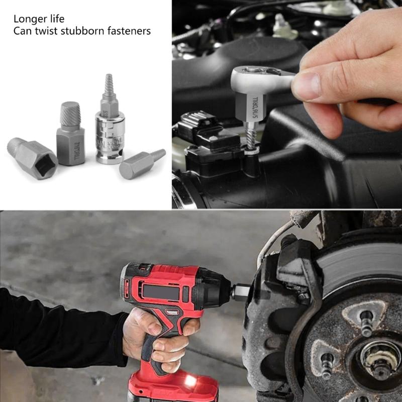 Heavy Duty Universal Screw Extractor Removal Set Suitable for Rusty Damaged Bolts Nut with Storage Box Home Workshop Use