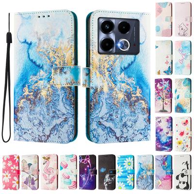 Ocean Colored Marble Luxury Painted Leather Case Wallet Book Style Cover for Infinix Smart 4,Hot 9 Play,Hot 10 Play,Smart 6,X680,HOT 8,X650,HOT 40...