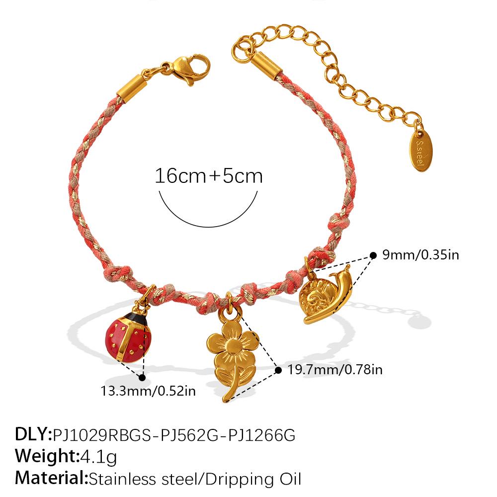European & American Cross-border Fashion Niche: DIY Flower Heart Pendant Bracelet & Necklace Set