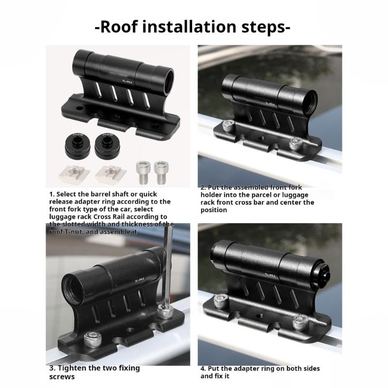 Lightweight Aluminum Bike Holder Tool Free Installation Bike Rack for Front Fork & Rear Wheel Fits Most Bike Types