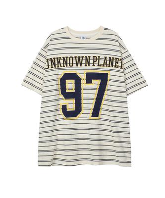 UNKNOWN PLANET Ivy Round Planet Rugby Tee White