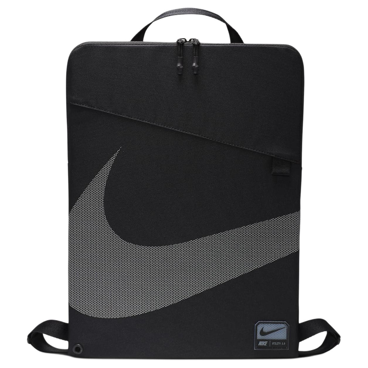 Nike Utility Brand Logo Zipper Closure Fabric Backpack Regular Unisex Couple Unisex backpack Black HF0655-010 Black
