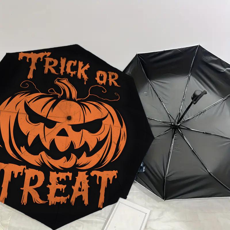 1 Stück Halloween Süßes oder Saures Regenschirm mit Kunststoffgriff, Geeignet für alle Jahreszeiten Zuhause Reise Outdoor-RegenschirmDD1080