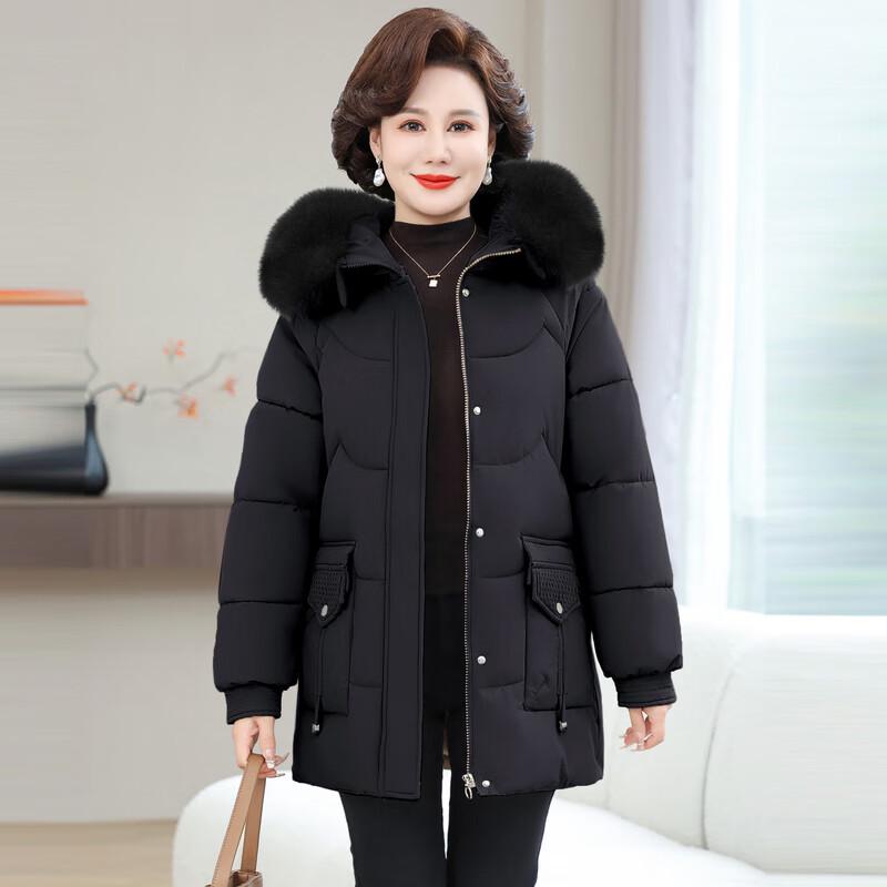 Dicker Damen-Wintermantel mit Kapuze und Polsterung