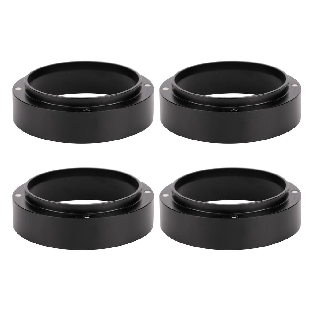 4PCS Coffee Dosing Rings Aluminum Safe Magnetic Coffee Portafilter Funnel for Home and Office Black 53mm 2.09in