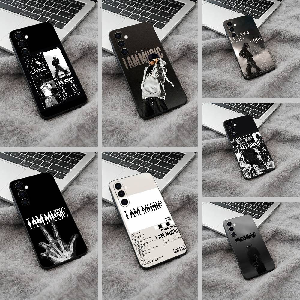 I AM MUSIC (Playboi Carti) Black Soft Silicone Phone Case for Samsung Galaxy A73, A71, A72, A70, A53, A52, A51