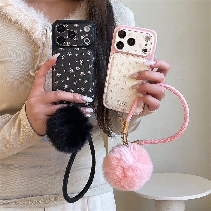 Winter Floral Hand Strap Case for iPhone 17/16 Pro Max/15/14