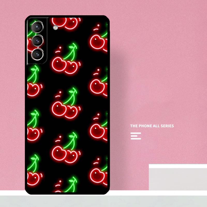 Cherry Pattern Phone Case For Samsung Galaxy S24 S26 Ultra S20 S21 S22 S23 S25 Plus S10 S25 FE Cover Coque