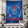 Wall Hanging Tapestry With Custom Name & Text, NSW Blues Logo Decorative Tapestry For Bedroom