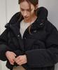 Maloupe 6313 Crop Hooded Down Jumper (Black)