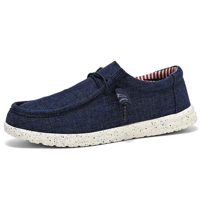 Foreign trade explosion large size 48 loafers men's canvas casual shoes one pedal driving lazy shoes spot