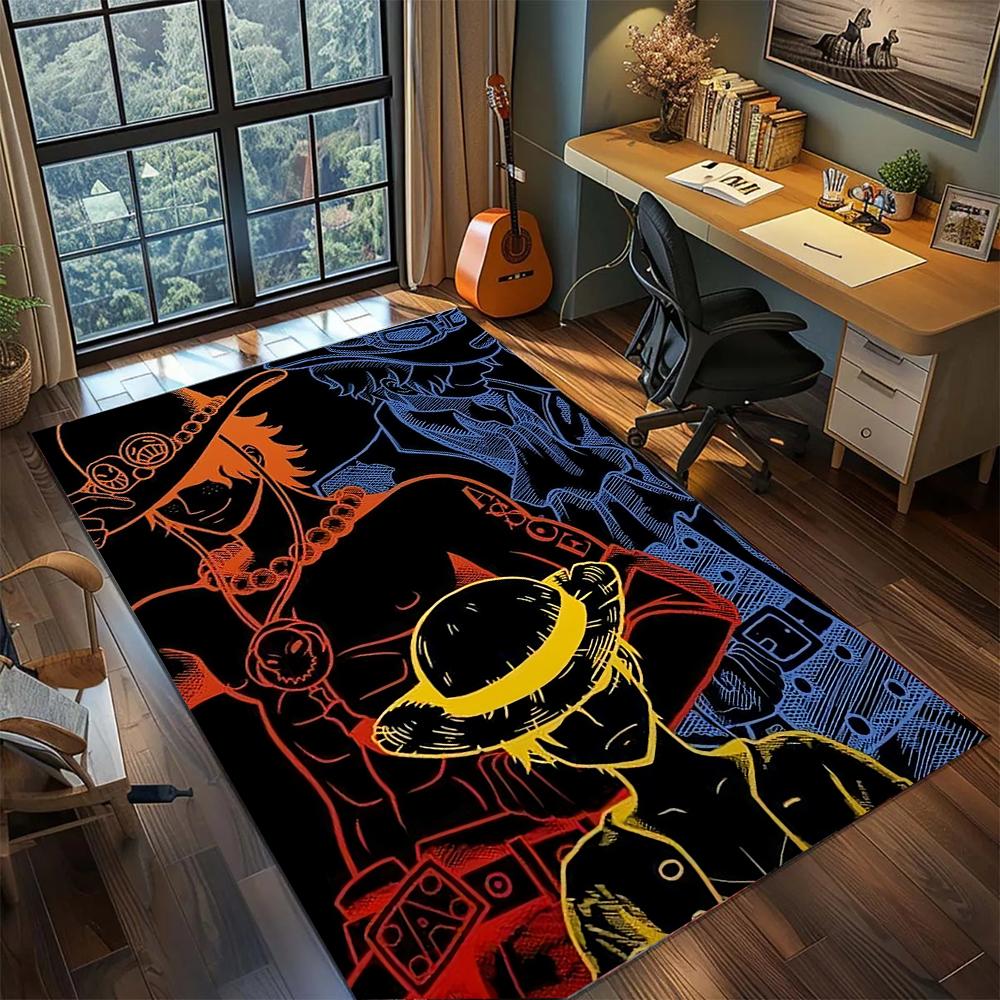 One Piece Wano Country Arc Samurai Luffy  Rug Carpet Large Area Rug Non Slip Washable Floor Mat Gamer Room Bedroom Home Decor