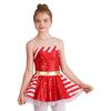 Girls Christmas Costume Striped Sequin Dress Adjustable Straps Skirt Jumpsuit Party Dress Up Outfit