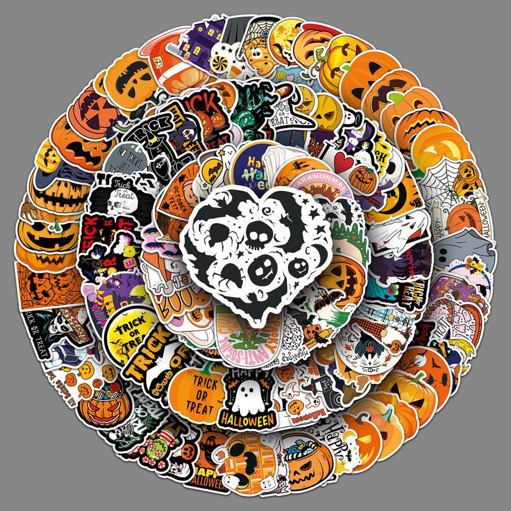200 Halloween Doodle Personality Cartoon Festival Children's DIY Hand Ledger Skateboard Suitcase Stickers