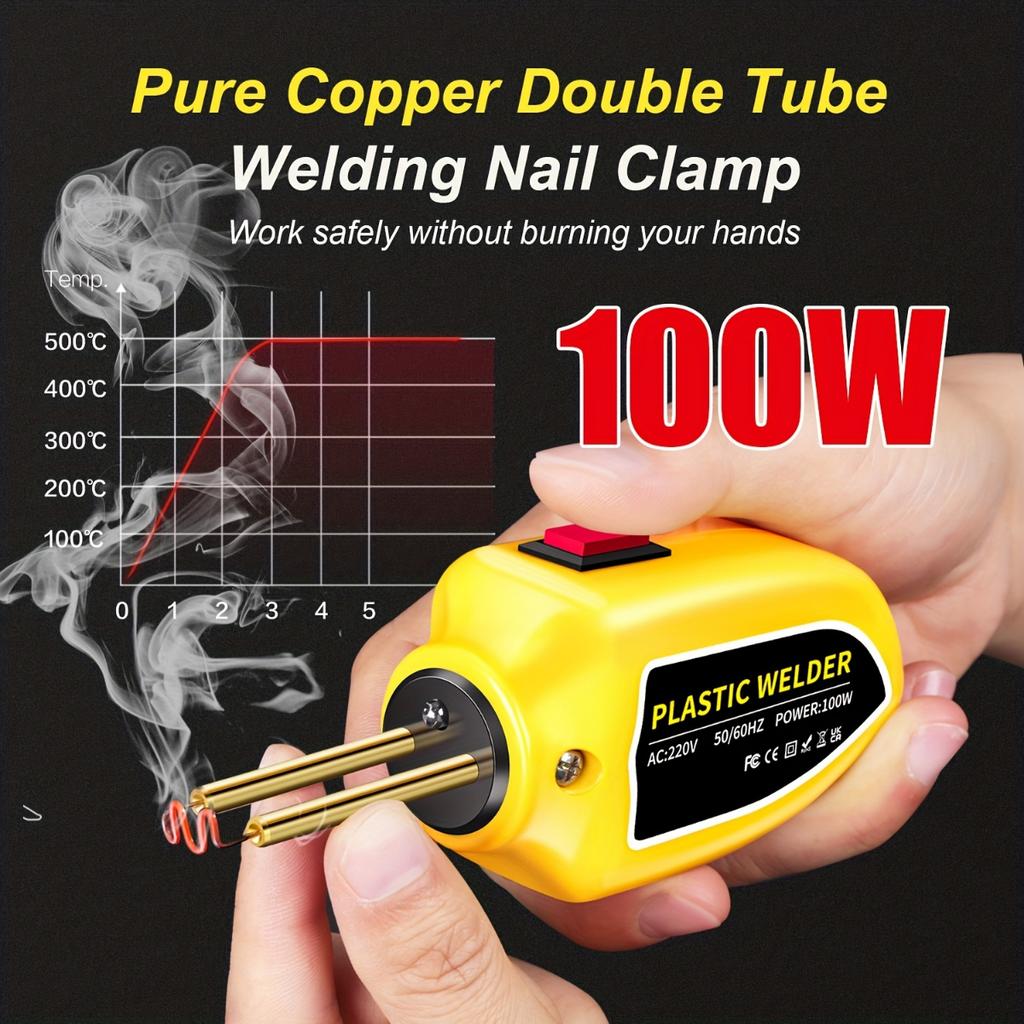 Plastic Welder 100W Heat Gun 200pcs Hot Staplers Plastic Welding Machine Bumper Soldering Iron Staples Car Repair Tools Kit
