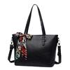 Cowhide Shoulder Women's Bag, Large-capacity Messenger Tote Bag, Women's Silk Scarf Bag, Fashionable and Simple Shopping Bag.